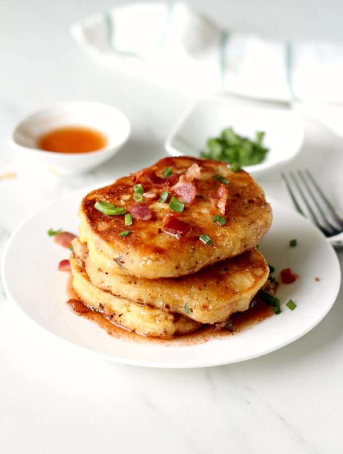 Mancakes ~ Savoury Pancakes with Bacon & Spring Onions