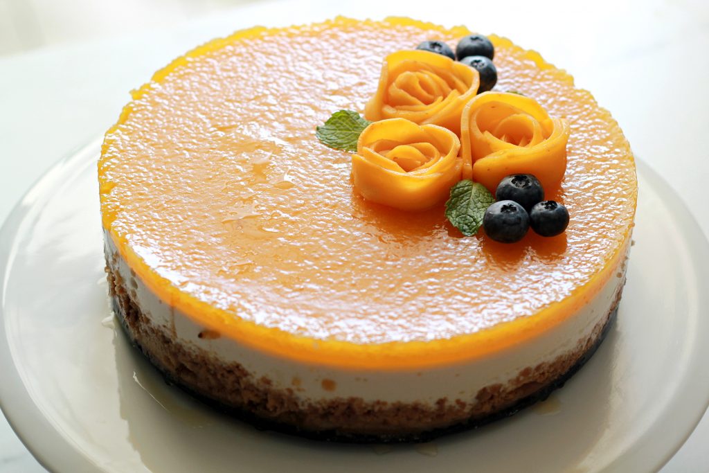 Baked Yogurt Cheesecake with Mango Jelly - Ruchik Randhap